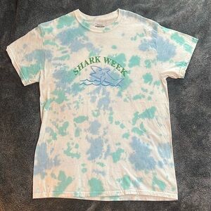 Official Discovery Shark Week tie dye graphic T-shirt